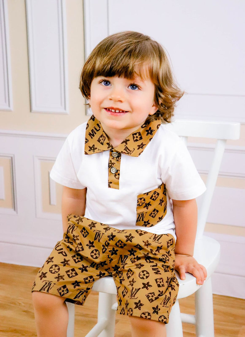 Conjunto Infantil Masculino LV Gola Polo