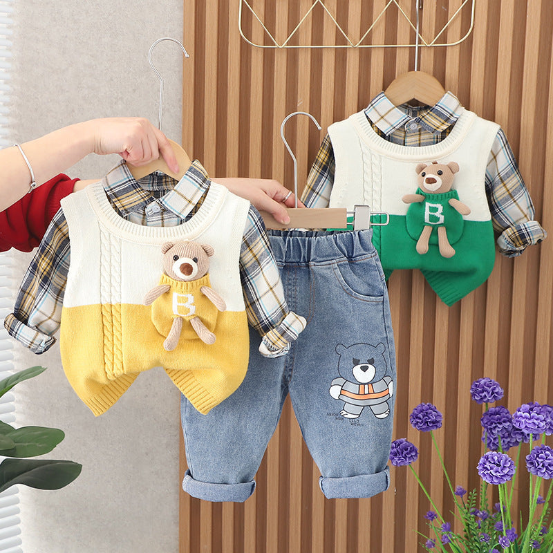 Conjunto Infantil Masculino 3 Peças Ursinho