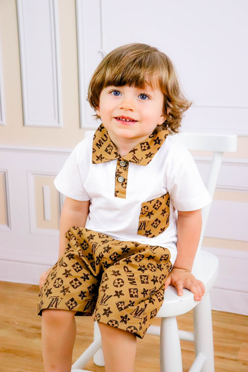 Conjunto Infantil Masculino LV Gola Polo